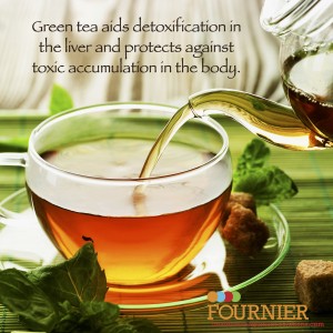 Green tea is poured to help the body detox.